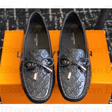 Louis Vuitton Gloria Flat Loafers in Patent Leather Black