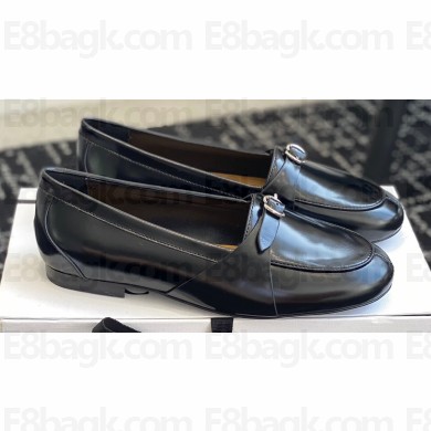 Cotemp Calfskin Leather Loafers Black with Buckle 2024