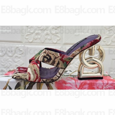 Dolce & Gabbana Heel 10.5cm Jacquard 3.5 mules Purple 2024