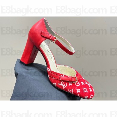 Louis Vuitton Heel 8cm Buckle Vintage Sandals Red 2024