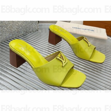 Louis Vuitton Calf leather LV Capri Heel Mules Yellow 2024