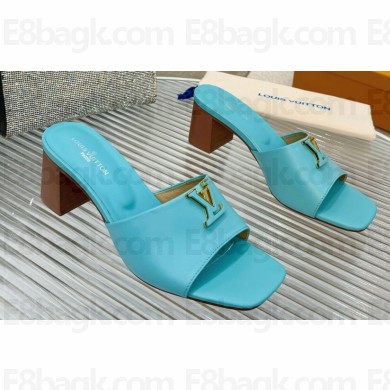 Louis Vuitton Calf leather LV Capri Heel Mules Blue 2024