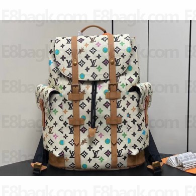 Louis Vuitton Monogram Craggy Canvas Christopher MM Bag M25240 Vanilla 2024