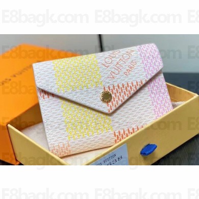 Louis Vuitton Damier Giant canvas Victorine Wallet N40638 Peach Pink 2024