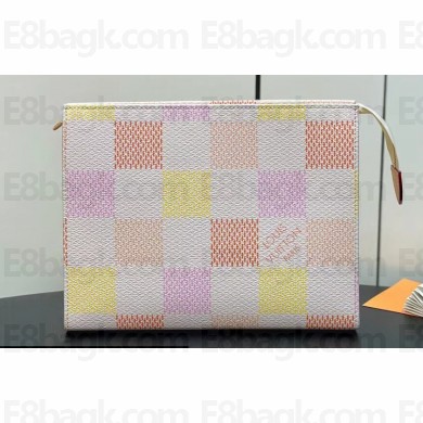 Louis Vuitton Damier Giant canvas Toilet Pouch Bag N40740 Peach Pink 2024