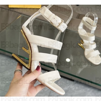 Fendi First leather high-heeled 10cm sandals White 2024