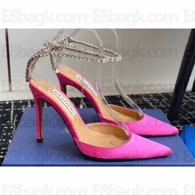 Aquazzura Heel 10cm Ice embellished pumps Satin Fuchsia 2024