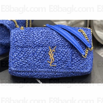 Saint Laurent jamie medium Bag in raffia 515821 Blue 2024
