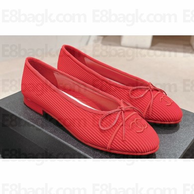 Chanel Embroidered Fabric Ballet flats G45512 Red 2024