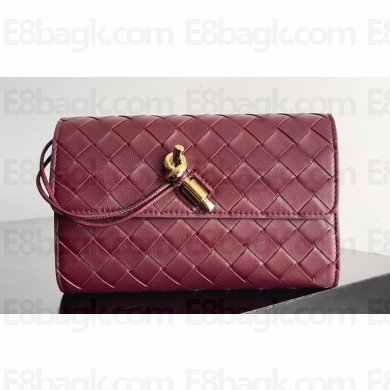 Bottega Veneta Andiamo Large Flap Wallet BAROLO with metallic knot closure 2024