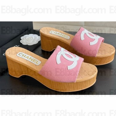 Chanel Fabric & Patent Calfskin Mules G45555 Pink 2024