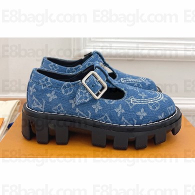 Louis Vuitton LV Checker Women/Men Mary Janes Monogram Denim Blue 2024