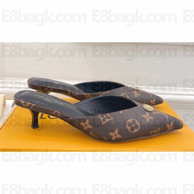 Louis Vuitton Heel 4cm Monogram Canvas Stellar Mules 2024