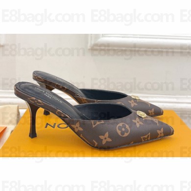 Louis Vuitton Heel 7cm Monogram Canvas Stellar Mules 2024