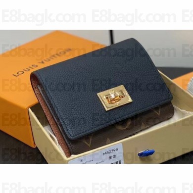Louis Vuitton Calf leather and Monogram canvas Victorine On My Side Wallet M82640 Black 2024