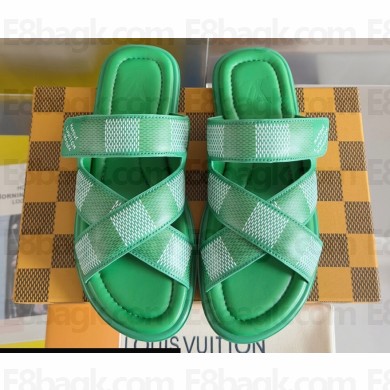 Louis Vuitton Damier pattern Men's Mules Green 2024