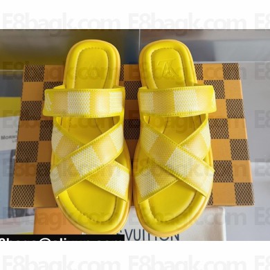 Louis Vuitton Damier pattern Men's Mules Yellow 2024