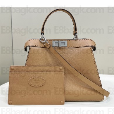 Fendi Peekaboo ISeeU Medium Bag Beige Selleria with oversized topstitching 2024