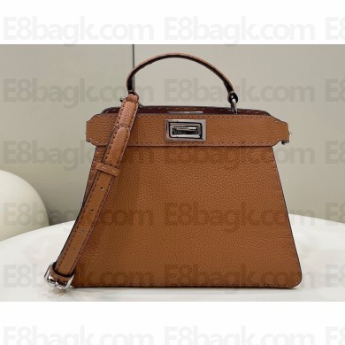 Fendi Peekaboo ISeeU Small Bag Brown Selleria with topstitches 2024