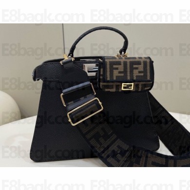 Fendi Peekaboo ISeeU Small Bag Black Selleria with topstitches 2024