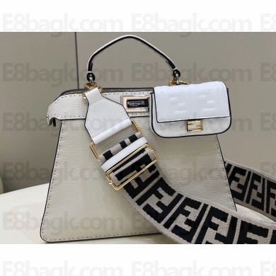 Fendi Peekaboo ISeeU Small Bag White Selleria with topstitches 2024