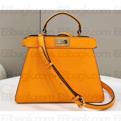 Fendi Peekaboo ISeeU Small Bag in nappa Leather Orange 2024