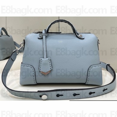 Fendi By The Way Medium Bag Light blue Selleria with hand-sewn topstitches 2024