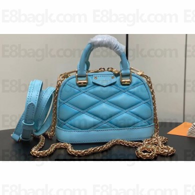 Louis Vuitton Lambskin Nano Alma Bag M83049 Lagoon Blue 2024