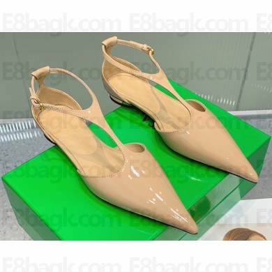 Bottega Veneta Rocket T-Bar Ballerina Flats Leather Nude 2024