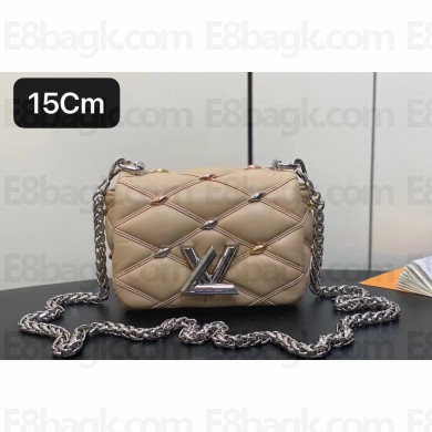 Louis Vuitton Lambskin Pico GO-14 Bag with metal studs M24246 Beige 2024