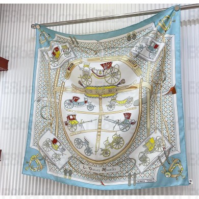 Hermes scarf 90x90cm in silk twill Top Quality 125 2024