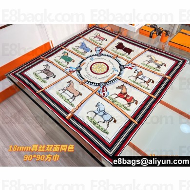 Hermes scarf 90x90cm in silk twill Top Quality 130 2024