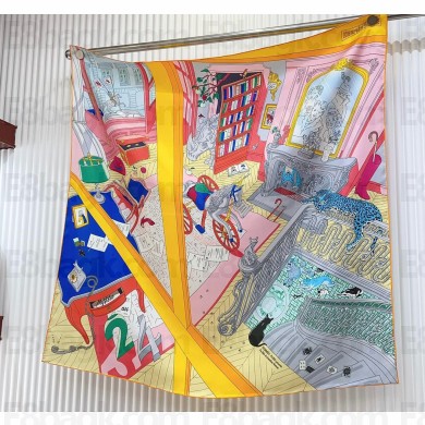 Hermes scarf 90x90cm in silk twill Top Quality 46 2024