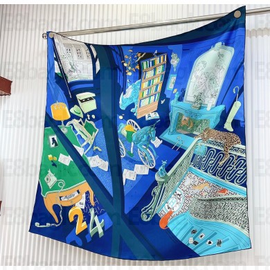 Hermes scarf 90x90cm in silk twill Top Quality 47 2024