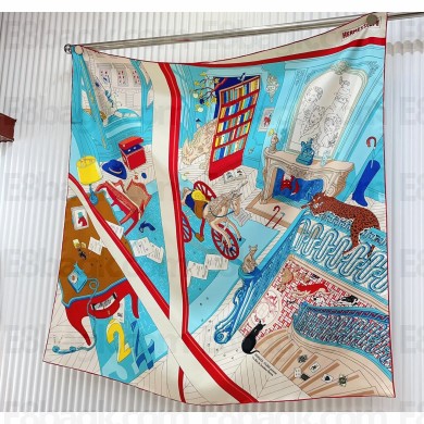 Hermes scarf 90x90cm in silk twill Top Quality 48 2024