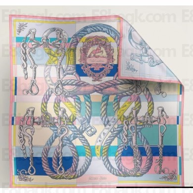 Hermes scarf 90x90cm in silk twill Top Quality 133 2024