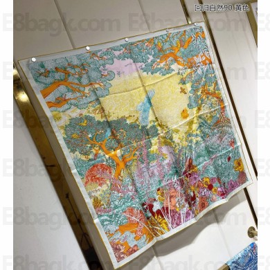Hermes scarf 90x90cm in silk twill Top Quality 55 2024