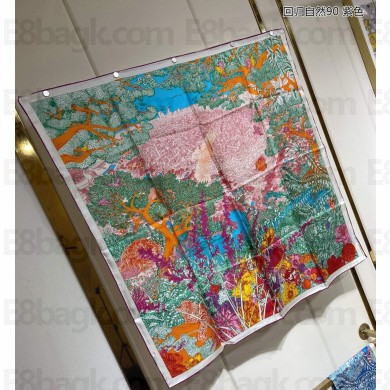 Hermes scarf 90x90cm in silk twill Top Quality 56 2024