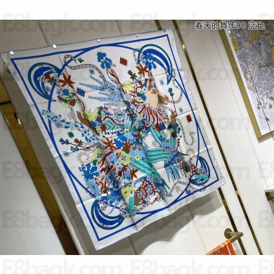 Hermes scarf 90x90cm in silk twill Top Quality 62 2024