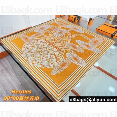Hermes scarf 90x90cm in silk twill Top Quality 63 2024