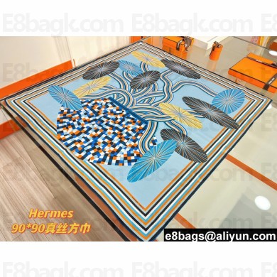 Hermes scarf 90x90cm in silk twill Top Quality 64 2024