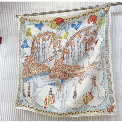 Hermes scarf 90x90cm in silk twill Top Quality 144 2024