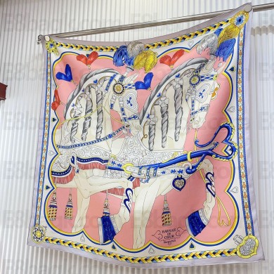 Hermes scarf 90x90cm in silk twill Top Quality 146 2024