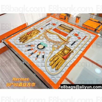 Hermes scarf 90x90cm in silk twill Top Quality 70 2024