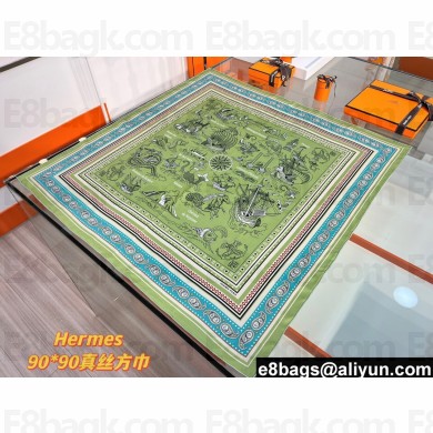 Hermes scarf 90x90cm in silk twill Top Quality 77 2024