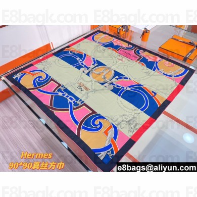 Hermes scarf 90x90cm in silk twill Top Quality 85 2024