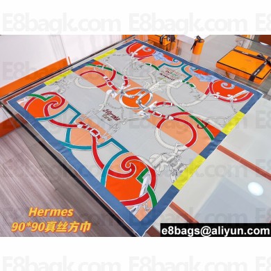 Hermes scarf 90x90cm in silk twill Top Quality 86 2024