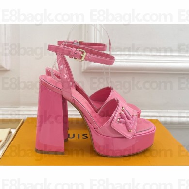 Louis Vuitton Heel 12cm Platform 3.5 Shake Sandals Patent calf leather Pink 2024