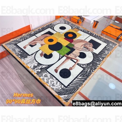 Hermes scarf 90x90cm in silk twill Top Quality 88 2024