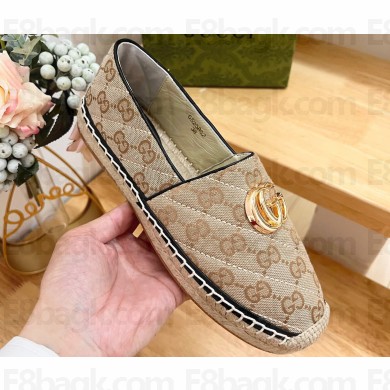 Gucci Women's GG matelassé espadrille 621239 GG canvas Beige/Black 2024